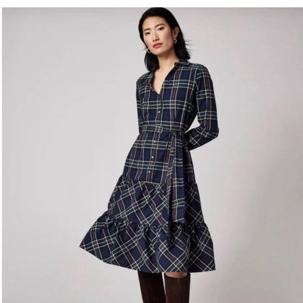 EUC Untuckit size 8 drop waist dress with tie long sleeves